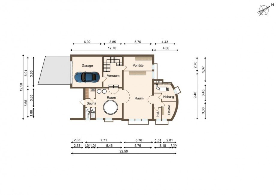 Grundriss UG Zweifamilienhaus Weibersbrunn