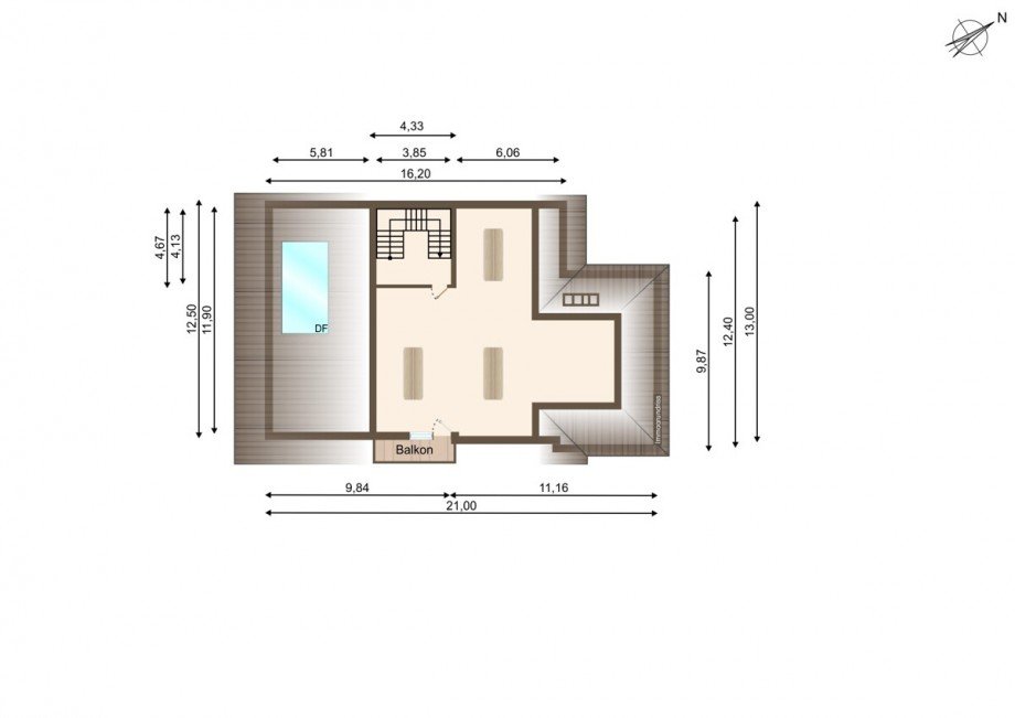 Grundriss DG Zweifamilienhaus Weibersbrunn